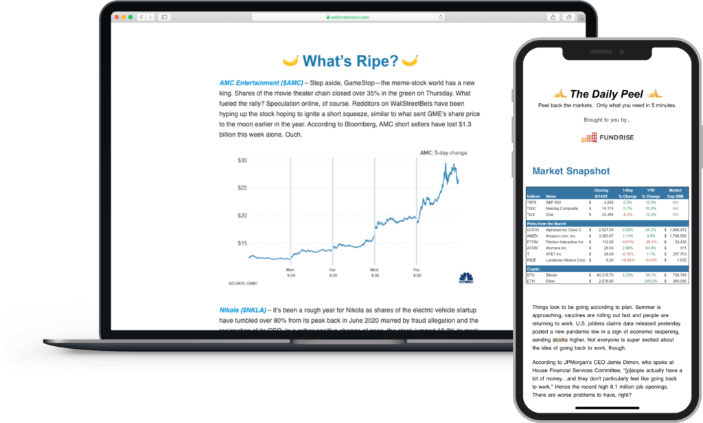 Image: screenshot of the Daily Peel investment and crypto newsletter